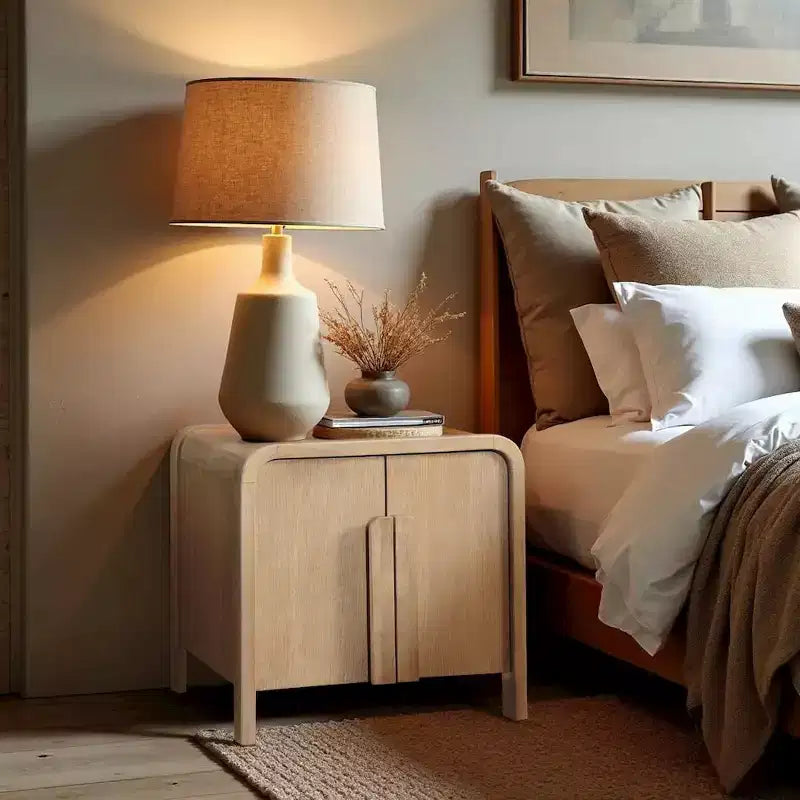 Meridina Furniture,Harmony Oak Veneer Rubberwood Nightstand