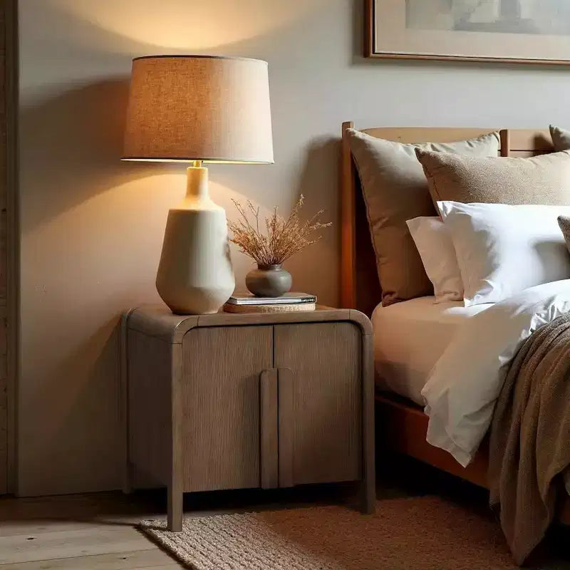 Meridina Furniture,Harmony Oak Veneer Rubberwood Nightstand