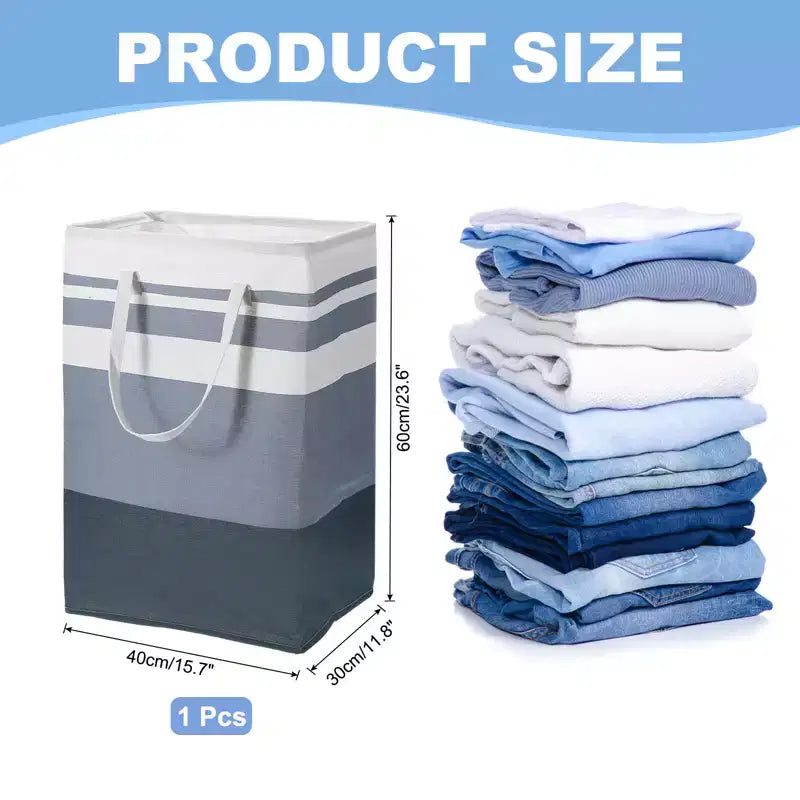 Unique Bargains Large Foldable Waterproof Travel Easy Carry Handles Laundry Basket