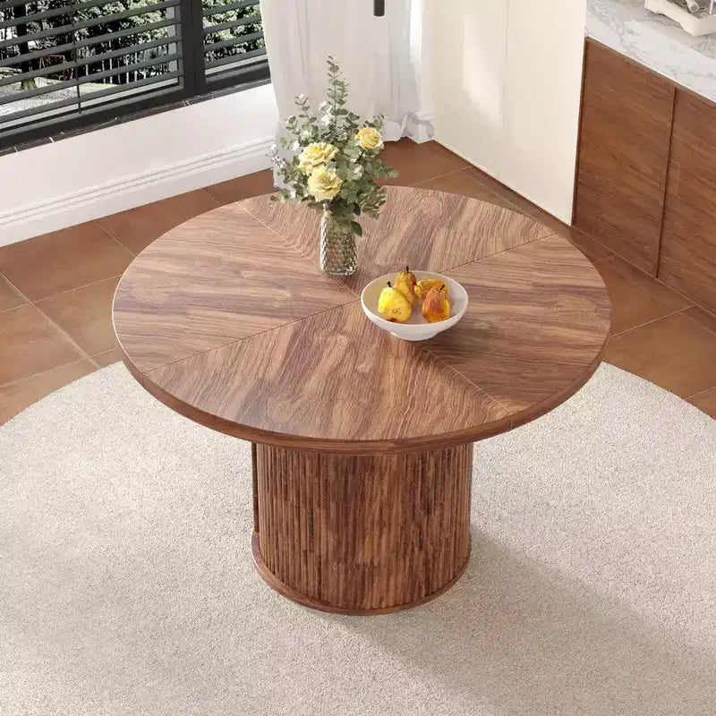 GDFStudio Daria Farmhouse Wooden Dining Table with Double-Layer Storage