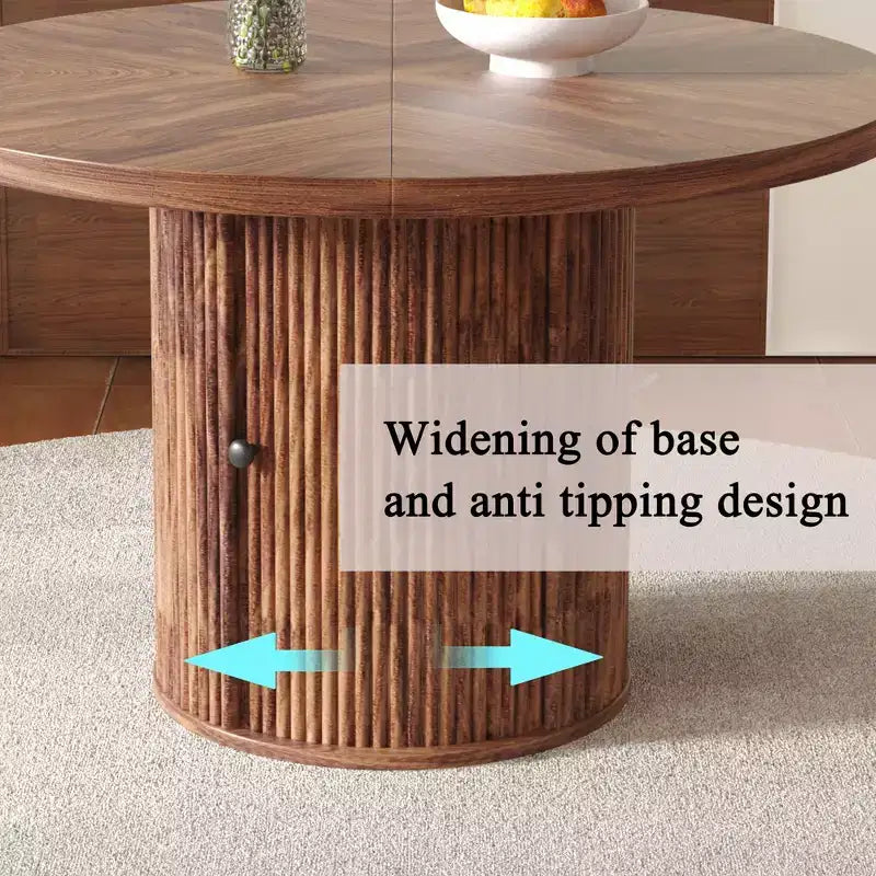 GDFStudio Daria Farmhouse Wooden Dining Table with Double-Layer Storage