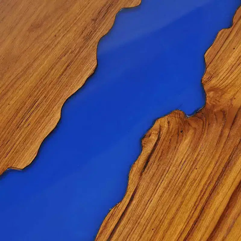 vidaXL Rectangular Coffee Table, Handmade, Solid Teak Wood, 39.4''x19.7''x15.8'', Brown and Blue