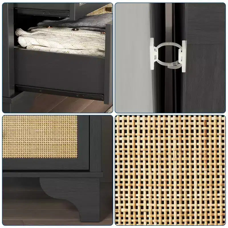 sun 7-Drawer Double Dresser: 47.3 Wide Large Capacity Wooden Chest with Built-in Drawer Organizer Maximize Storage for Living Room/Entryway