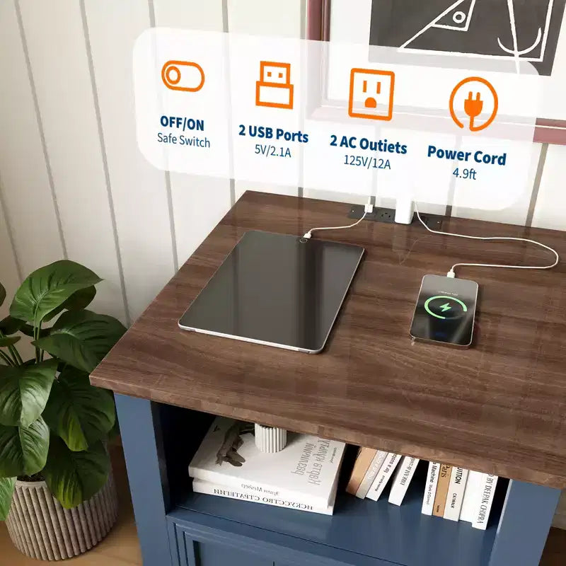 18 Modern Nightstand, 2 Drawer Bedside Table with Open Shelf, Sofa Side Table for Small Spaces, Wooden End Table for Living Room Bedroom