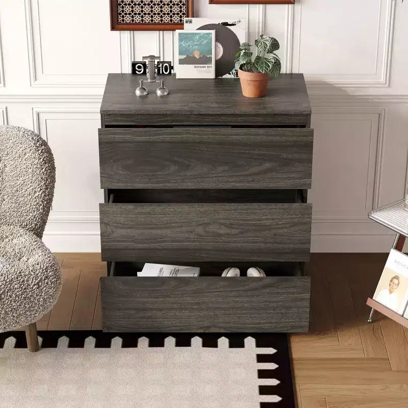 Famapy 3 - Drawer Cabinet Dresser Chest,Large Nightstand: Sleek Design, Ample StorageIdeal for Home