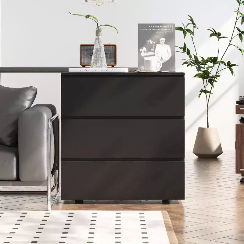 Famapy 3 - Drawer Cabinet Dresser Chest,Large Nightstand: Sleek Design, Ample StorageIdeal for Home