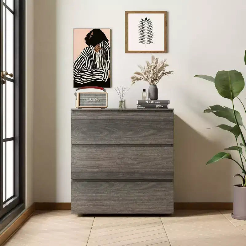 Famapy 3 - Drawer Cabinet Dresser Chest,Large Nightstand: Sleek Design, Ample StorageIdeal for Home