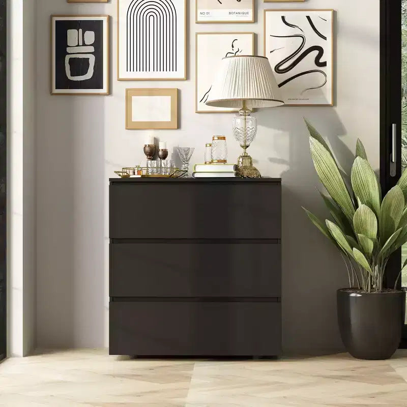 Famapy 3 - Drawer Cabinet Dresser Chest,Large Nightstand: Sleek Design, Ample StorageIdeal for Home