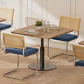 Okak Mid Century Breuer Designed Rattan Back Dining Chairs for Kitchen Dining Room,Faux Leather Upholstered Seating Dining Chair Set