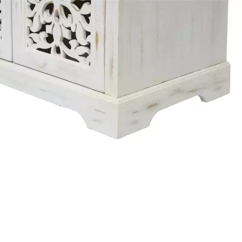 GDFStudio Iris Antique 31.5'' Sideboard Storage Cabinet with 2 Carving Doors