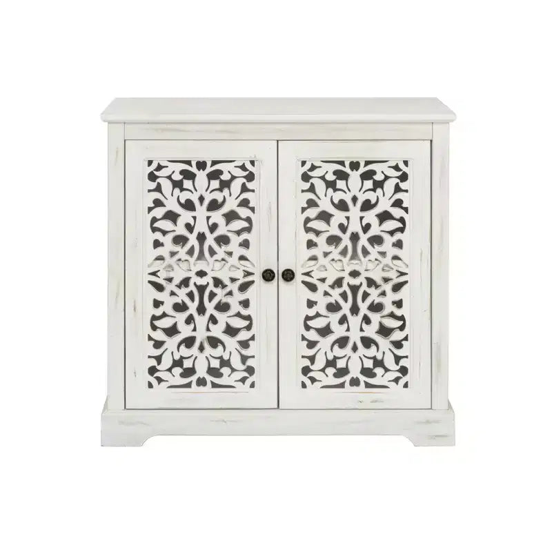GDFStudio Iris Antique 31.5'' Sideboard Storage Cabinet with 2 Carving Doors
