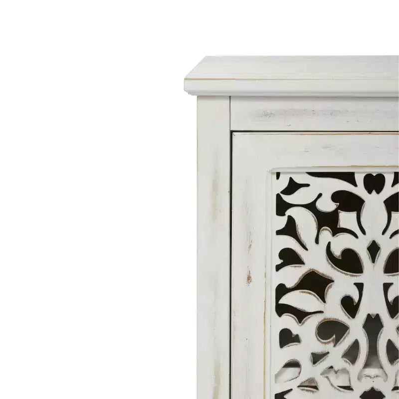 GDFStudio Iris Antique 31.5'' Sideboard Storage Cabinet with 2 Carving Doors