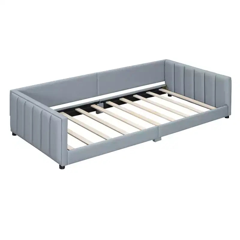 Whisen Queen Size & Twin XL Size Upholstered Platform Bed, PU Leather, Elegant Design