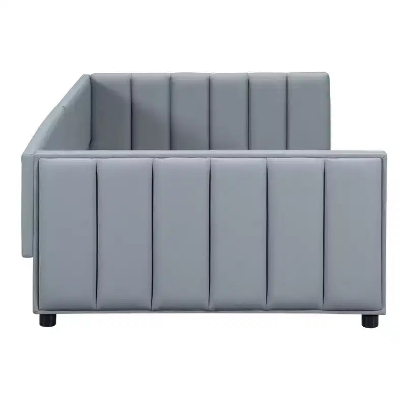 Whisen Queen Size & Twin XL Size Upholstered Platform Bed, PU Leather, Elegant Design