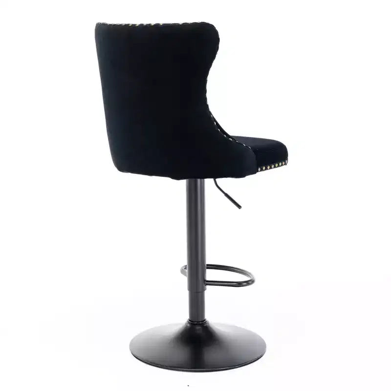 MAYEERTY Swivel Velvet Barstools - Adjustable Seat Height 25-33 Inch, 17.7 Inch Base, Tufted Backs, , Set of 2