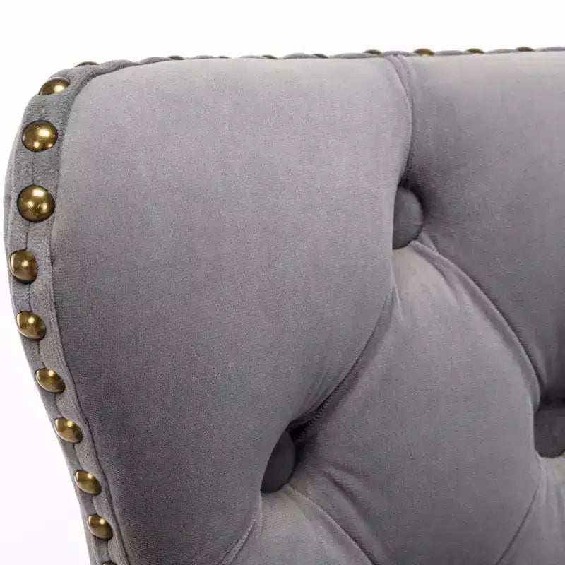 MAYEERTY Swivel Velvet Barstools - Adjustable Seat Height 25-33 Inch, 17.7 Inch Base, Tufted Backs, , Set of 2