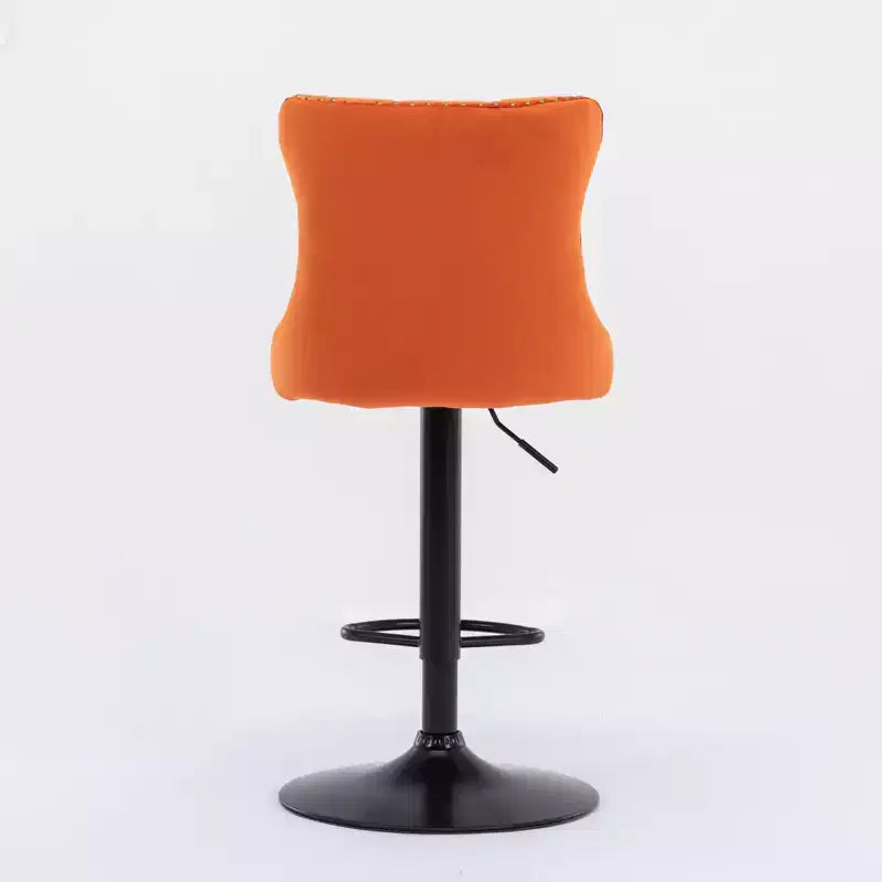 MAYEERTY Swivel Velvet Barstools - Adjustable Seat Height 25-33 Inch, 17.7 Inch Base, Tufted Backs, , Set of 2