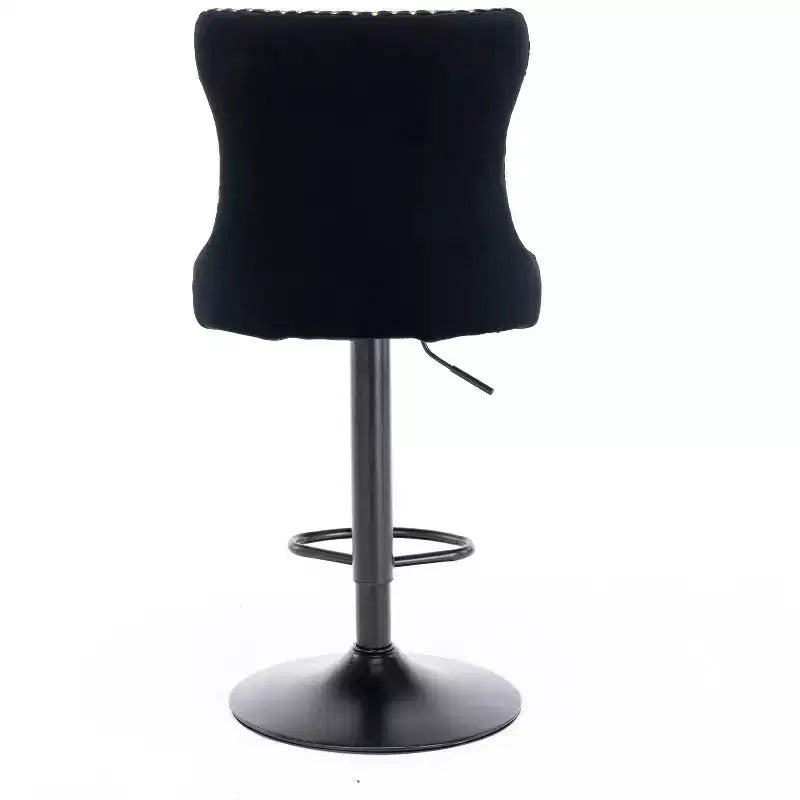 MAYEERTY Swivel Velvet Barstools - Adjustable Seat Height 25-33 Inch, 17.7 Inch Base, Tufted Backs, , Set of 2