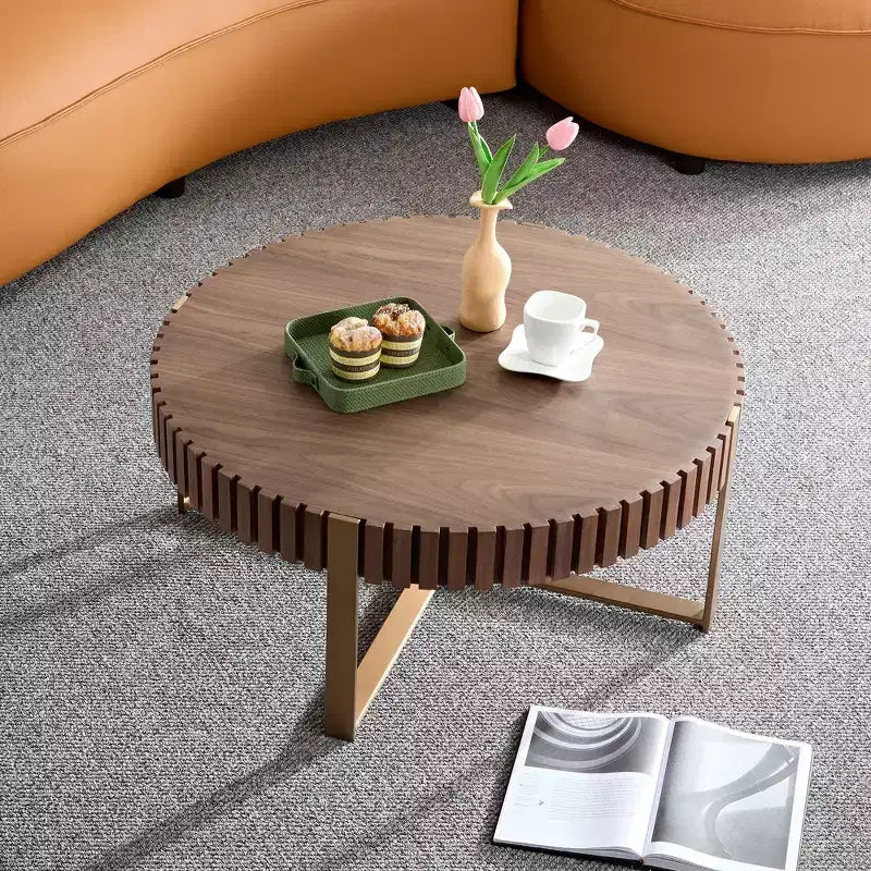 GDFStudio Zara Rustic Wooden Round Coffee Table