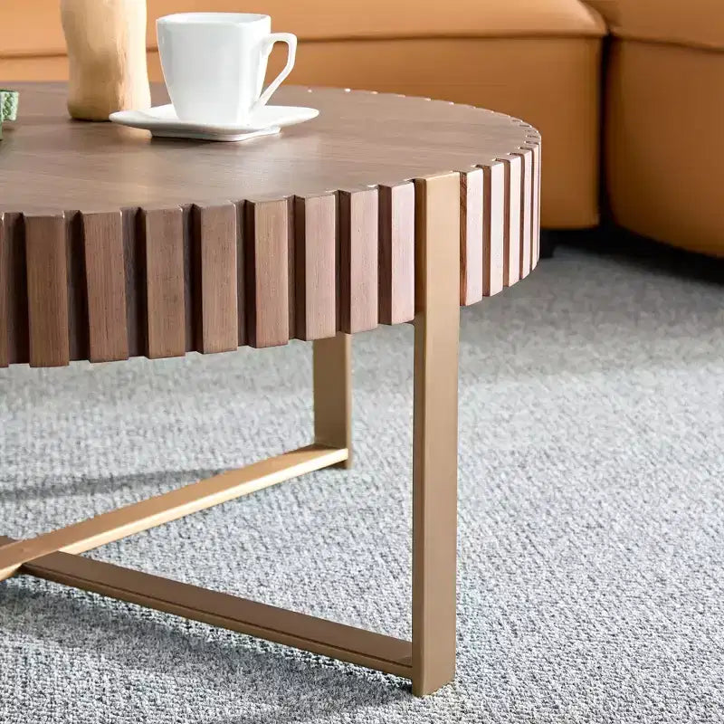 GDFStudio Zara Rustic Wooden Round Coffee Table