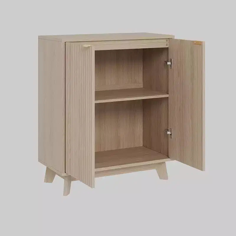 Fluted Cabinet with Storage, Buffet Sideborad with 2 Doors
