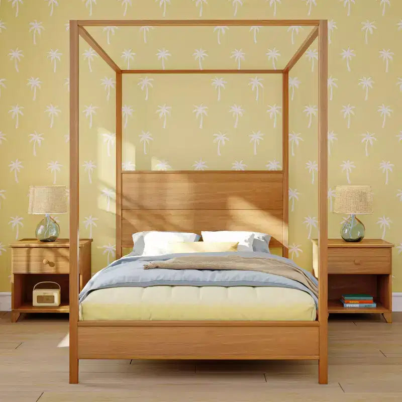 Haven Canopy Bed with Square Post and Wood Headboard (Full)