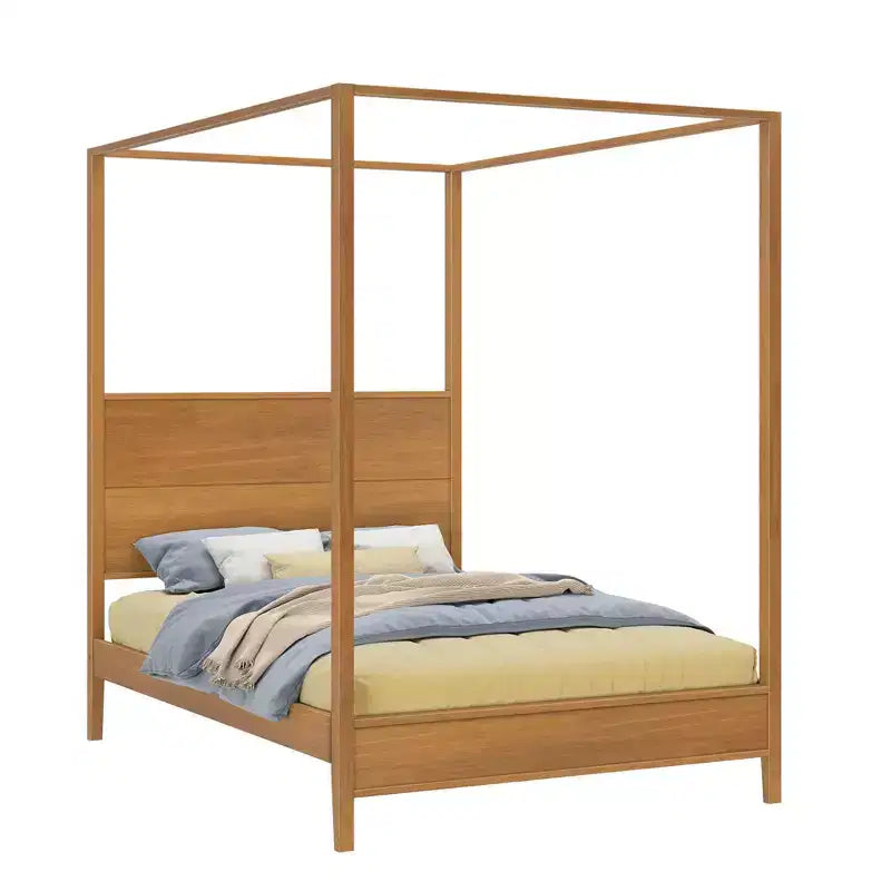 Haven Canopy Bed with Square Post and Wood Headboard (Full)