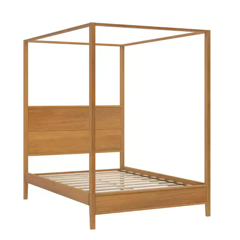 Haven Canopy Bed with Square Post and Wood Headboard (Full)