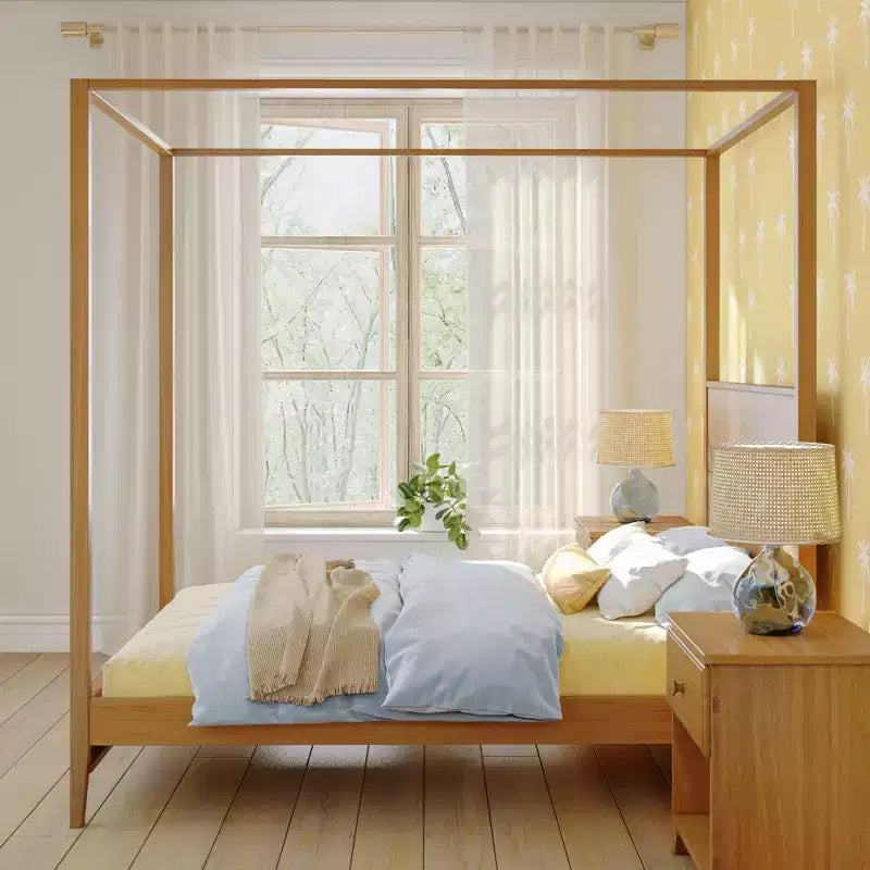 Haven Canopy Bed with Square Post and Wood Headboard (Full)