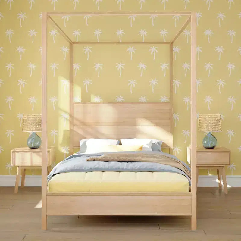 Haven Canopy Bed with Square Post and Wood Headboard (Full)