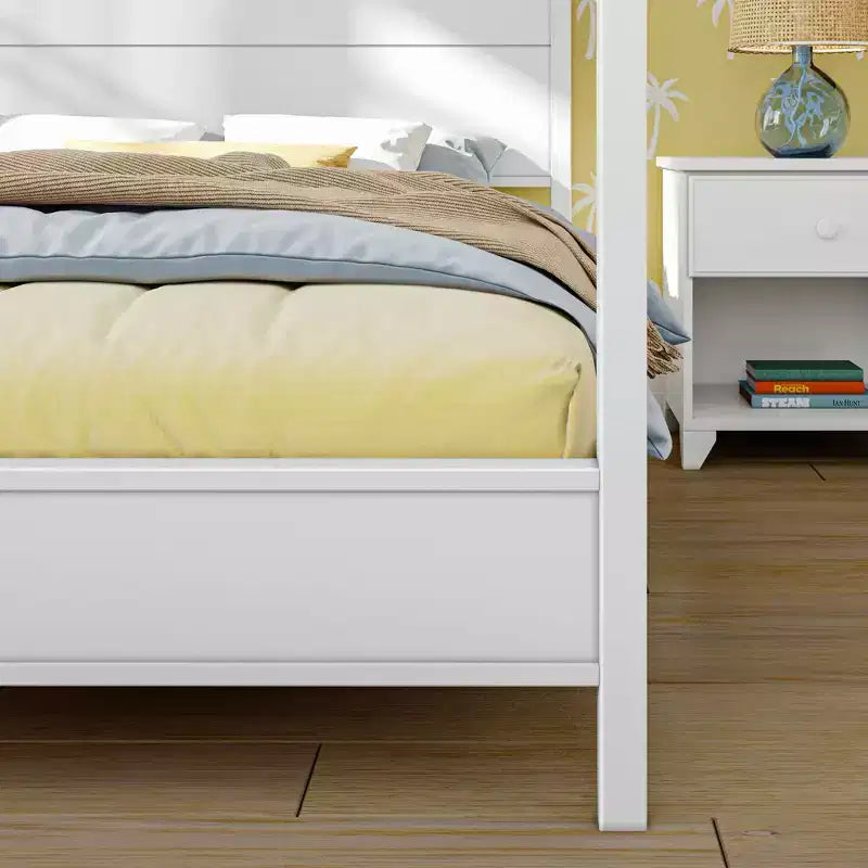 Haven Canopy Bed with Square Post and Wood Headboard (Full)
