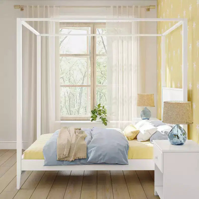 Haven Canopy Bed with Square Post and Wood Headboard (Full)