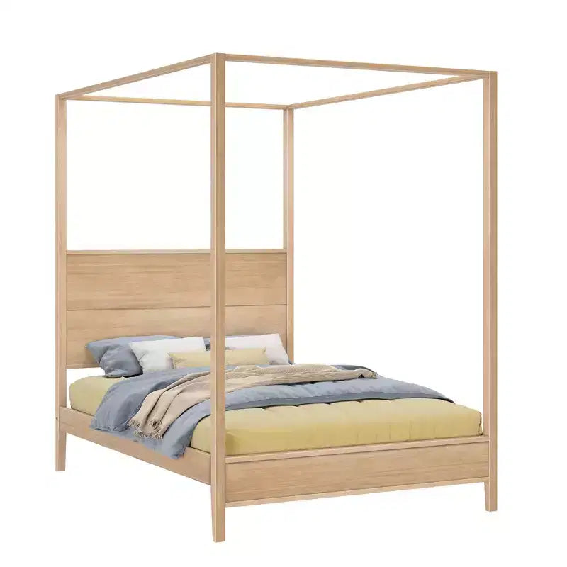 Haven Canopy Bed with Square Post and Wood Headboard (Full)