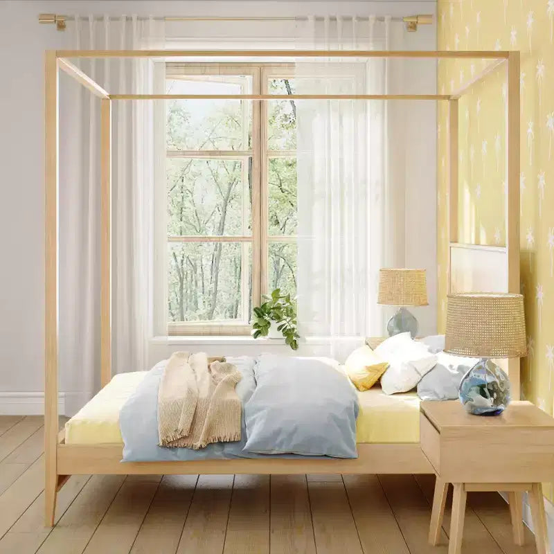 Haven Canopy Bed with Square Post and Wood Headboard (Full)