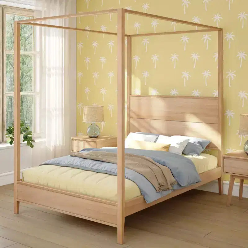 Haven Canopy Bed with Square Post and Wood Headboard (Full)