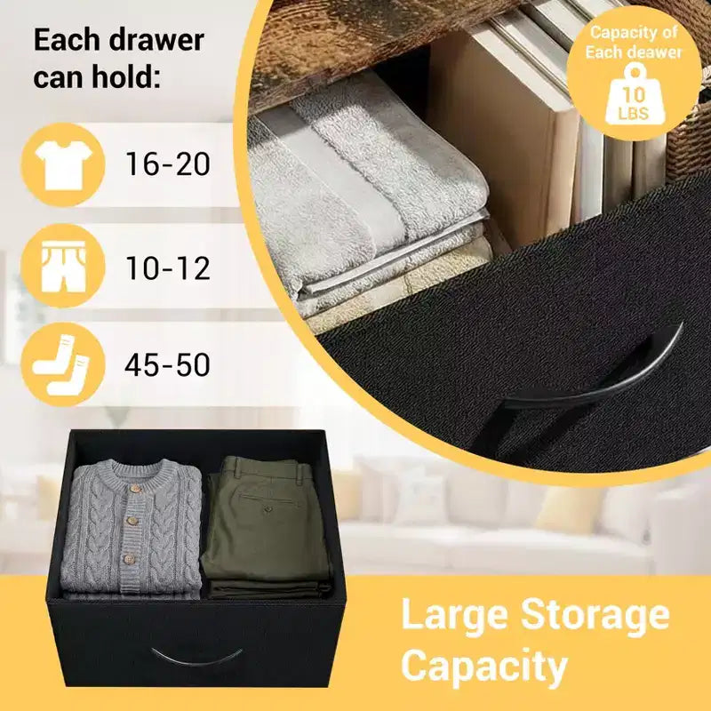 Slim 3-Drawer Dresser Modern Compact Storage Cabinet with Removable Fabric Bins Space-Saving Organizer for Bedroom, Closet, Apartment