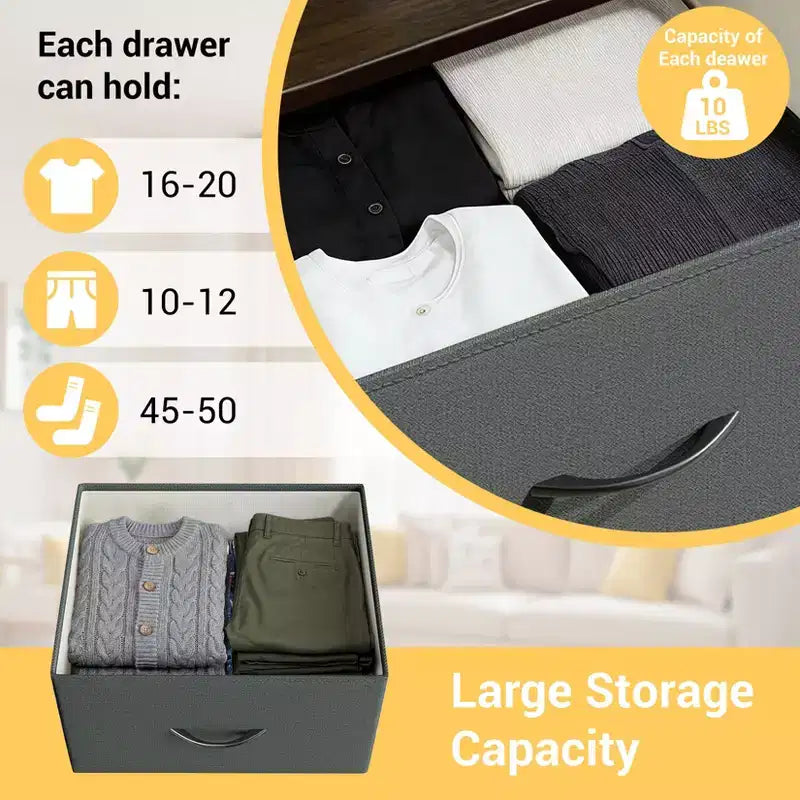 Slim 3-Drawer Dresser Modern Compact Storage Cabinet with Removable Fabric Bins Space-Saving Organizer for Bedroom, Closet, Apartment