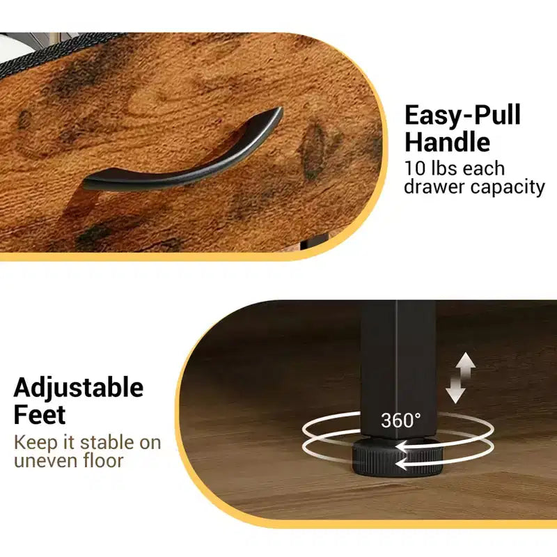 Slim 3-Drawer Dresser Modern Compact Storage Cabinet with Removable Fabric Bins Space-Saving Organizer for Bedroom, Closet, Apartment