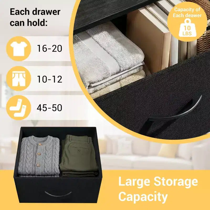 Slim 3-Drawer Dresser Modern Compact Storage Cabinet with Removable Fabric Bins Space-Saving Organizer for Bedroom, Closet, Apartment