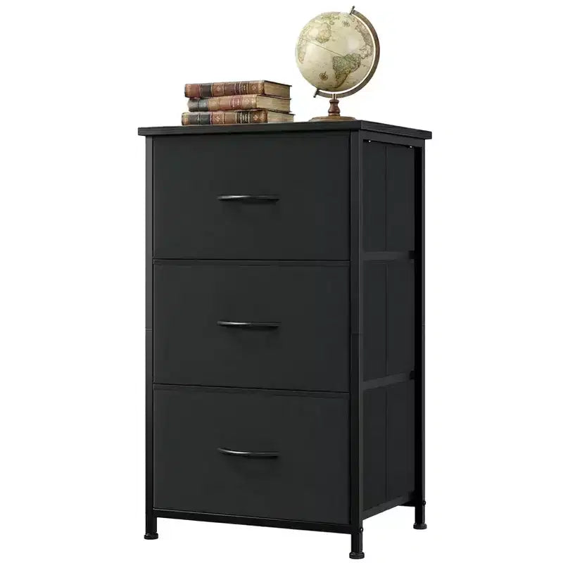 Slim 3-Drawer Dresser Modern Compact Storage Cabinet with Removable Fabric Bins Space-Saving Organizer for Bedroom, Closet, Apartment