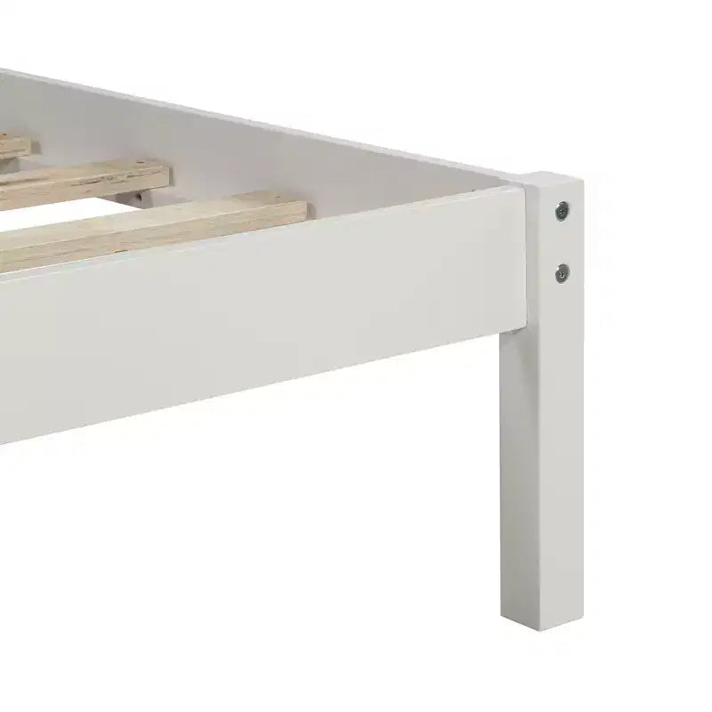 FAMYYT Full Size Platform Bed With Headboard, Easy Assembly, White