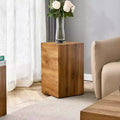 11.8 Wood Color MDF Coffee Table, Smooth Texture No-Assembly Multifunctional Side Table for Living Room Decoration