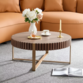 Table basse ronde en bois de style rustique