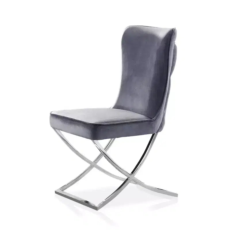 2pk Chardin Glam Upholstered Side Chairs Gray - HOMES: Inside + Out