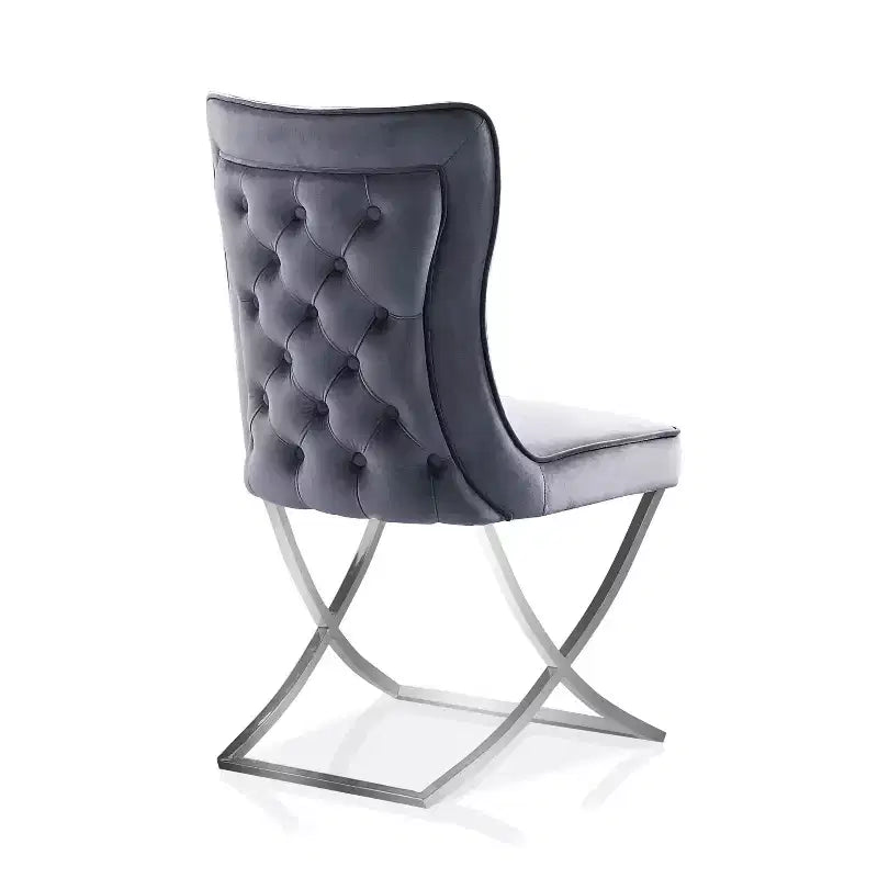 2pk Chardin Glam Upholstered Side Chairs Gray - HOMES: Inside + Out
