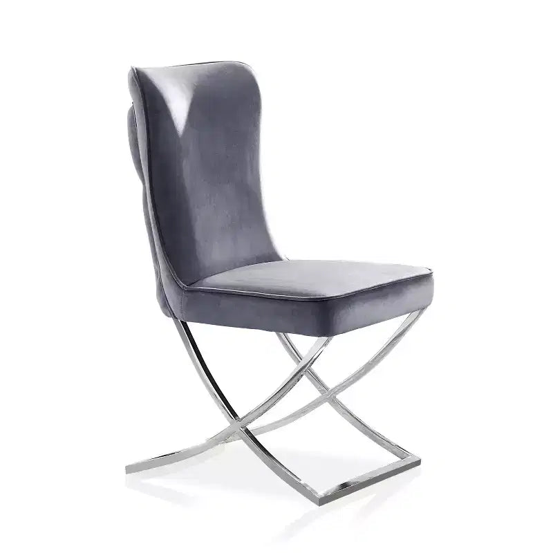 2pk Chardin Glam Upholstered Side Chairs Gray - HOMES: Inside + Out